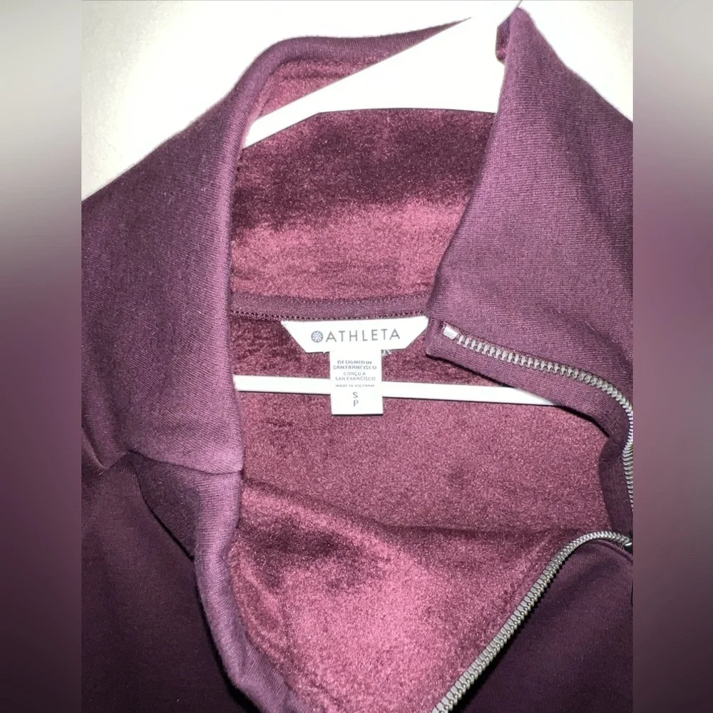 Athleta cozy Karma Asym pullover Small Maroon - Picture 3 of 4